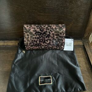 Kurt Geiger Animal Print Acrylic Clutch - Black and Brown